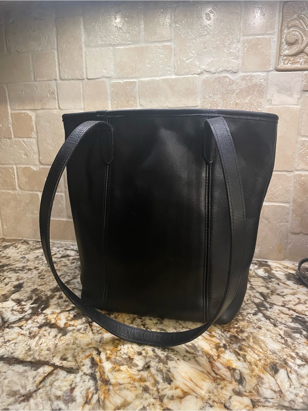 Coach Black Leather Tote Bag
